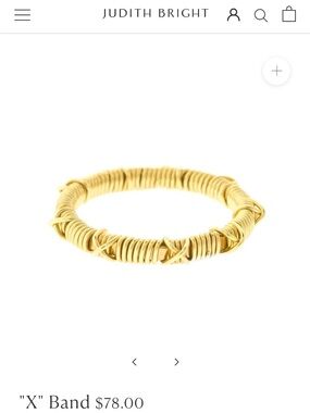 Judith Bright Gold 'X' Band Ring